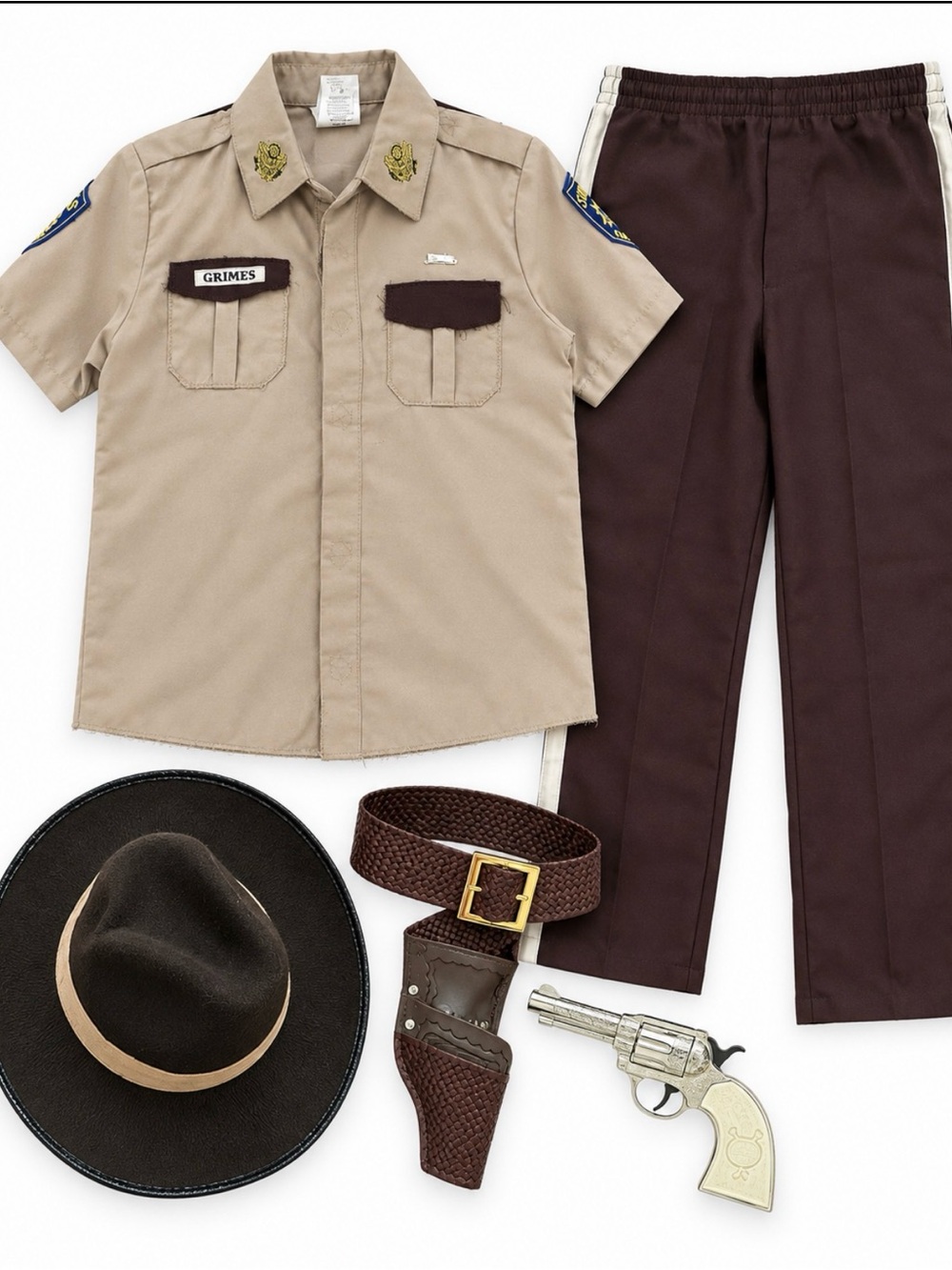 Kids' Sheriff's Costume Set - Tan Shirt & Brown Pants